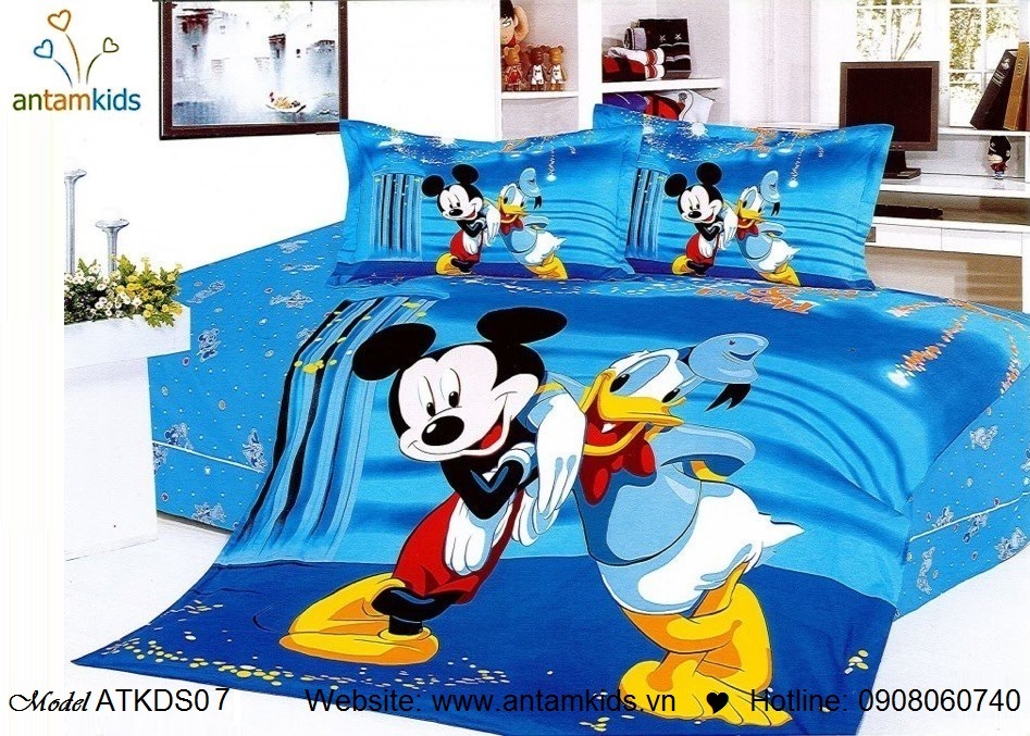 Bộ chăn ga gối hoạt hình trẻ em cho bé trai bé gái, chăn ga gối nhập khẩu 100% cotton | AnTamKids.vn