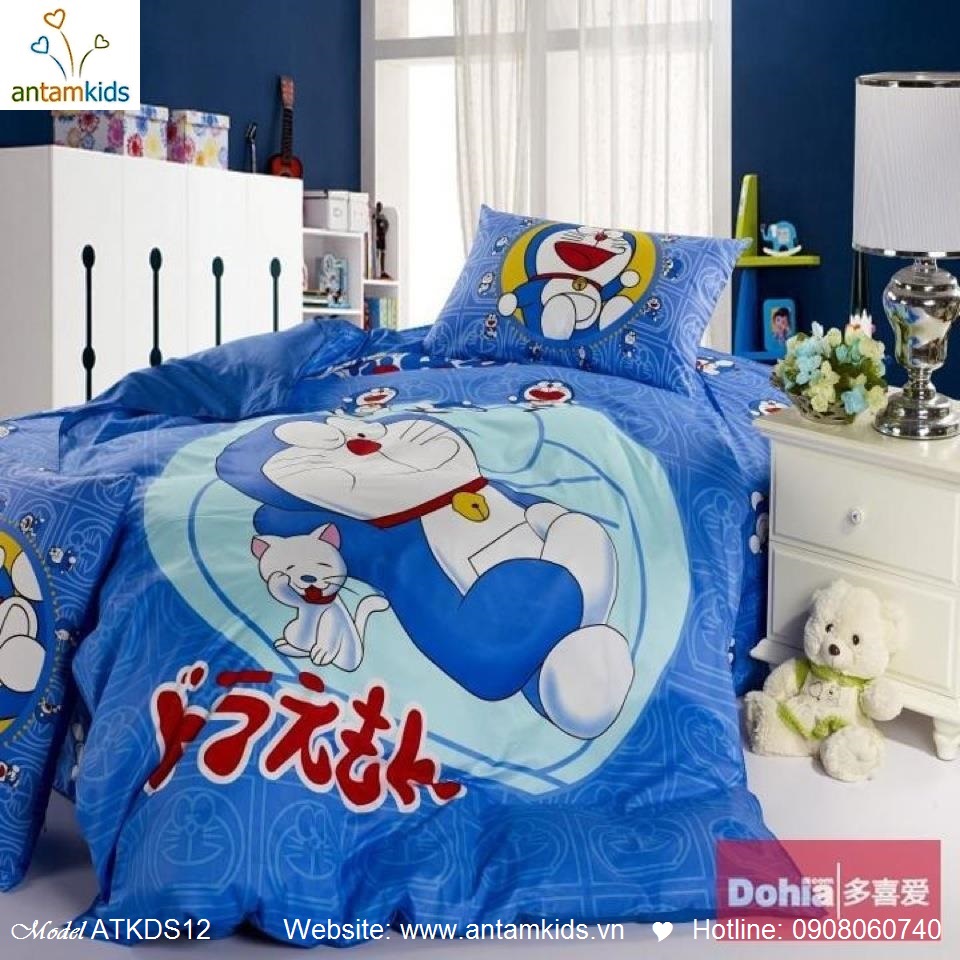 Bộ chăn ga gối hoạt hình trẻ em cho bé trai bé gái, chăn ga gối nhập khẩu 100% cotton  | AnTamKids.vn