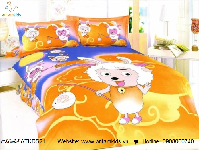 Bộ chăn ga gối hoạt hình trẻ em cho bé trai bé gái, chăn ga gối nhập khẩu 100% cotton | AnTamKids.vn