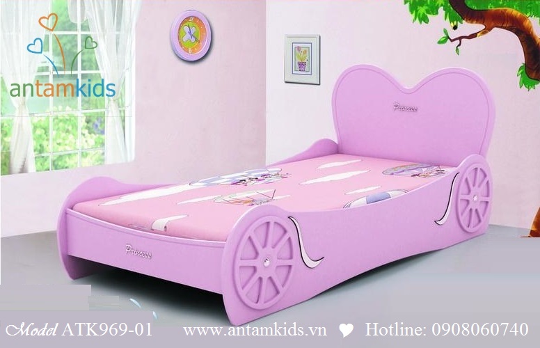 Giường ngủ công chúa Princess ATK969 mau hồng cho bé gái | AnTamkids.vn