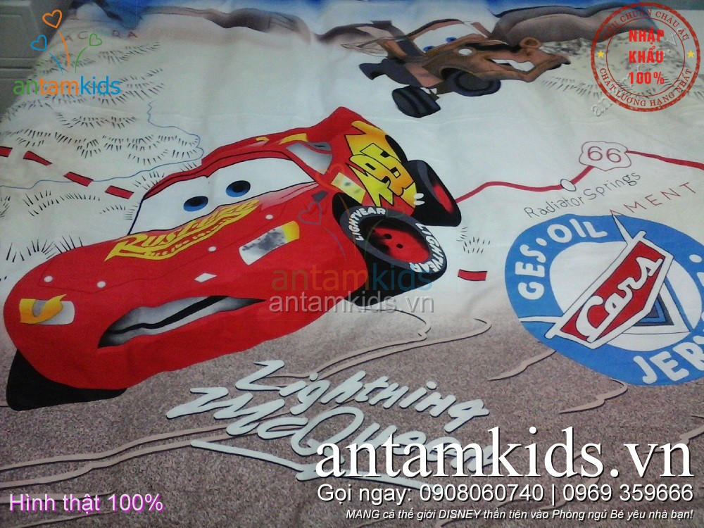 Bộ Chăn ga gối hình ô tô McQueen Disney cho bé trai mê xe hơi - AnTamKids.vn