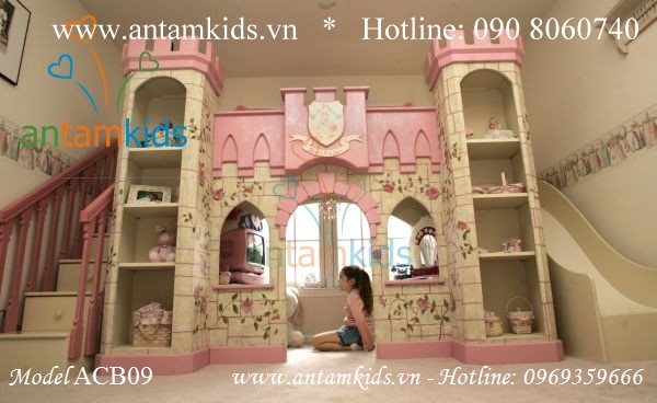 Giường lâu đài Princess Rose ACB09