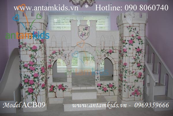 Giường lâu đài Princess Rose ACB09