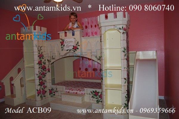 Giường lâu đài Princess Rose ACB09