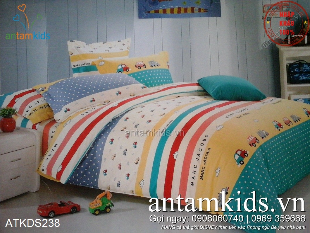 Chăn ga gối Thế giới Ôtô Baby cực đáng yêu cho bé trai cho em bé