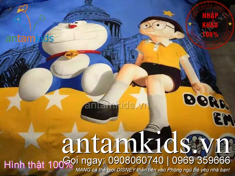 Chăn ga gối Doremon xịn, Chăn ga gối đệm Doremon trẻ em, Chăn ga gối hoạt hình Doremon, Chăn mền hình Doremon, Drap giường Doremon, Ra nệm Doremon cho bé yêu