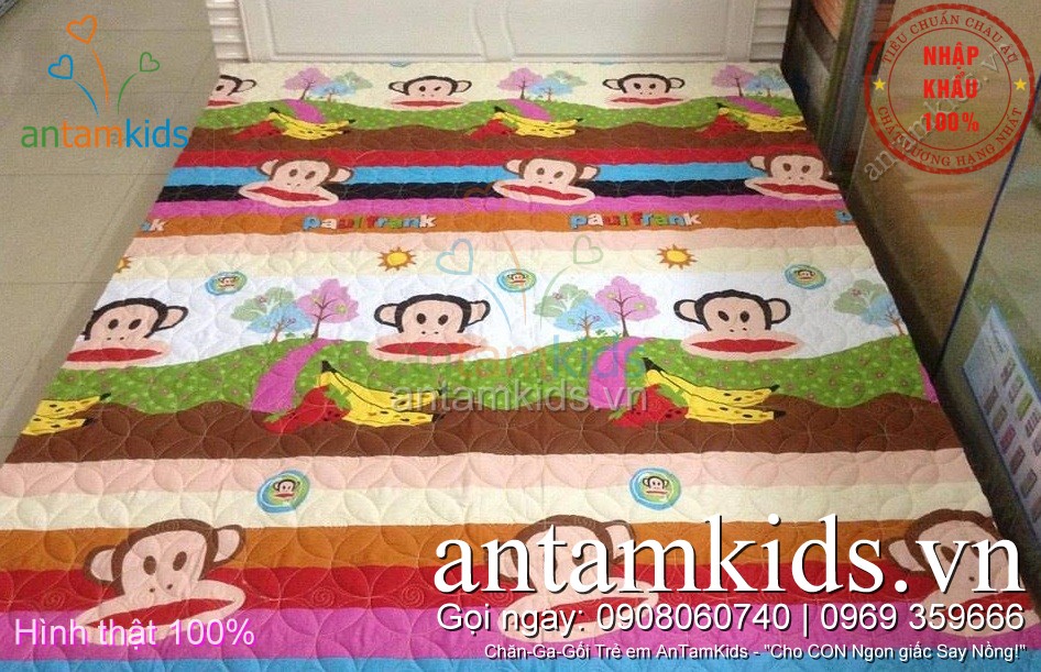 Chăn ga gối Khỉ Paul Frank dễ thương cho bé antamkidsvn