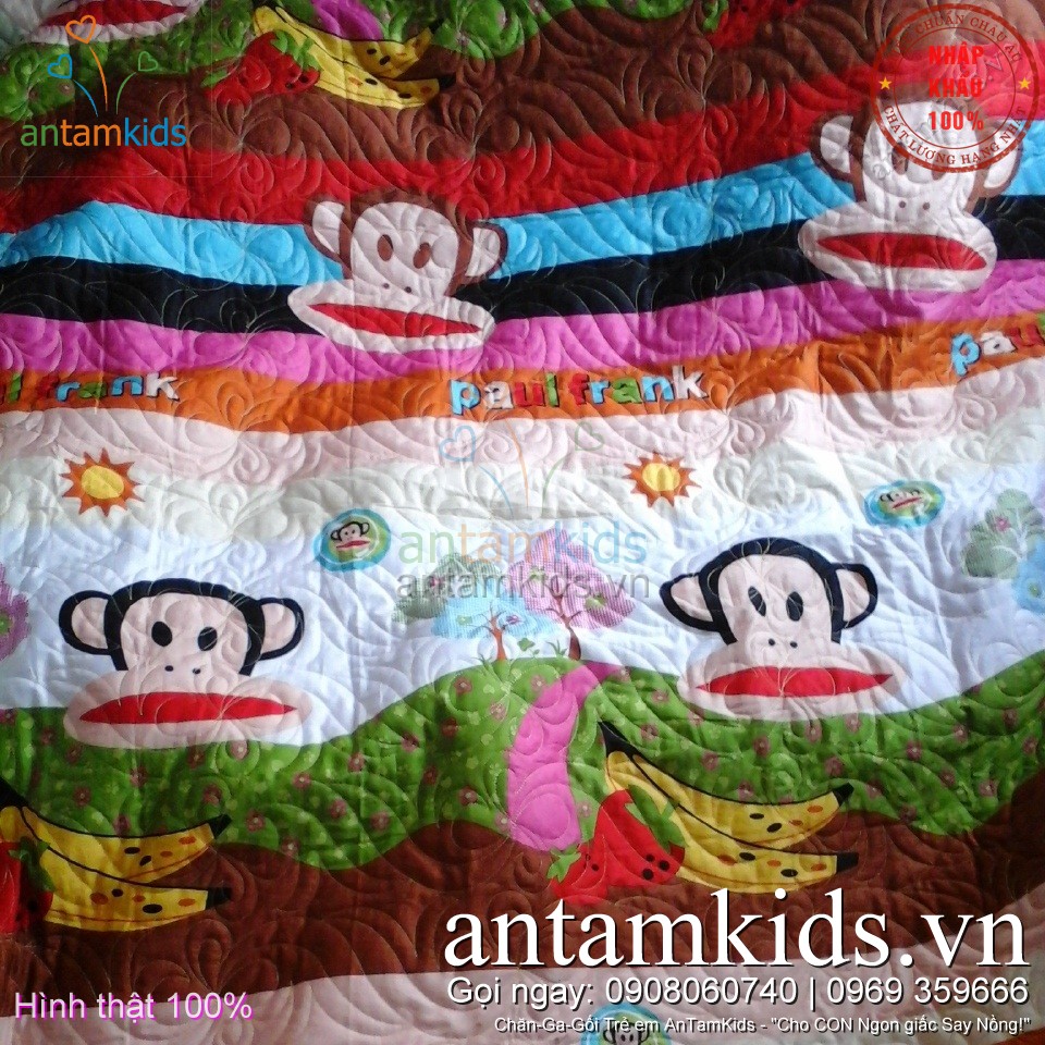 Chăn ga gối Khỉ Paul Frank dễ thương cho bé antamkidsvn
