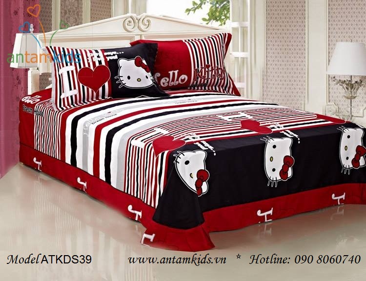 Chăn mền drap gối Hello Kitty tphcm vô cùng dễ thương cho em bé gái