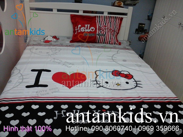 Chăn mền drap gối Hello Kitty tphcm vô cùng dễ thương cho em bé gái