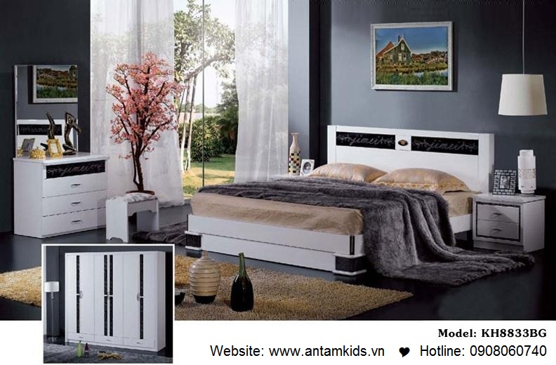 Phòng ngủ KH8833 đẹp & sang trọng | Noi That Phong Ngu AnTamKids