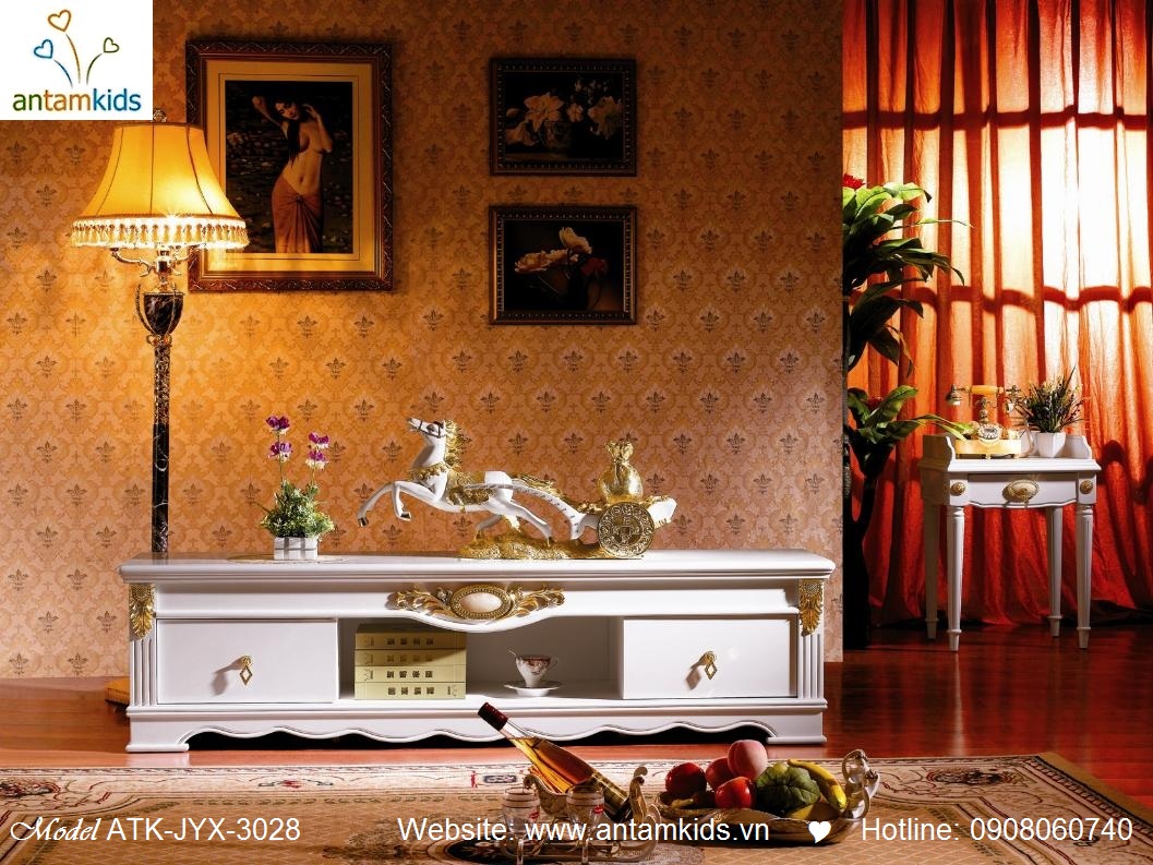 Kệ TV cổ điển châu Âu sang trọng
