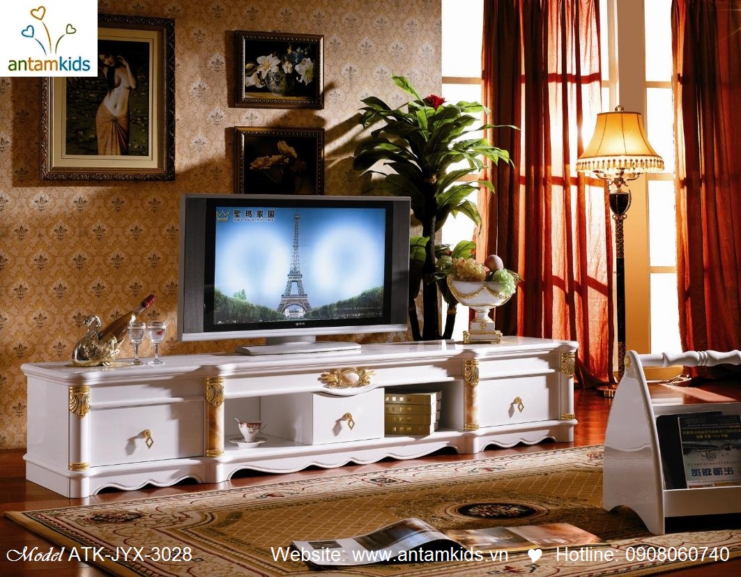 Kệ TV cổ điển châu Âu sang trọng