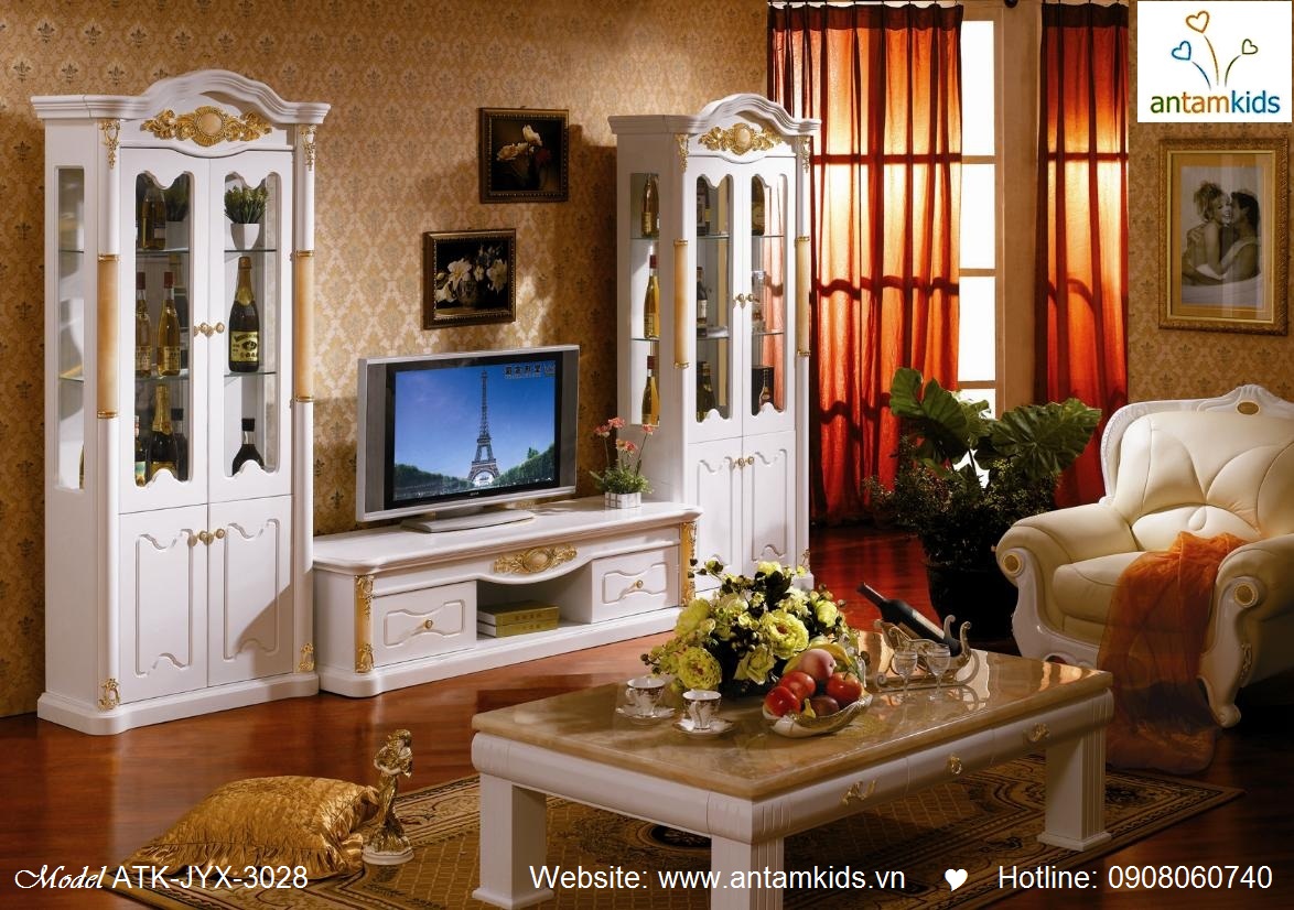 Kệ TV cổ điển châu Âu sang trọng