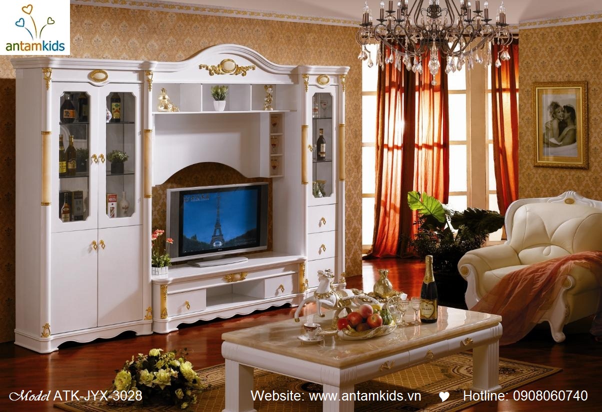 Kệ TV cổ điển châu Âu sang trọng