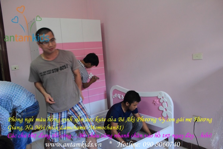 Phòng ngủ màu hồng xinh xắn cực kute của Bé Aki Phương Vy nhà mẹ Momochan81 - Lamchame, AnTamKids.vn