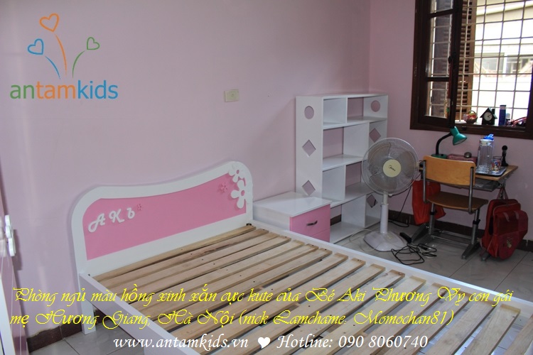 Phòng ngủ màu hồng xinh xắn cực kute của Bé Aki Phương Vy nhà mẹ Momochan81 - Lamchame, AnTamKids.vn