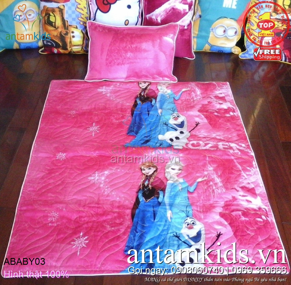 Chăn ga gối trẻ em công chúa cho bé gái đi học của AnTamKids.vn 