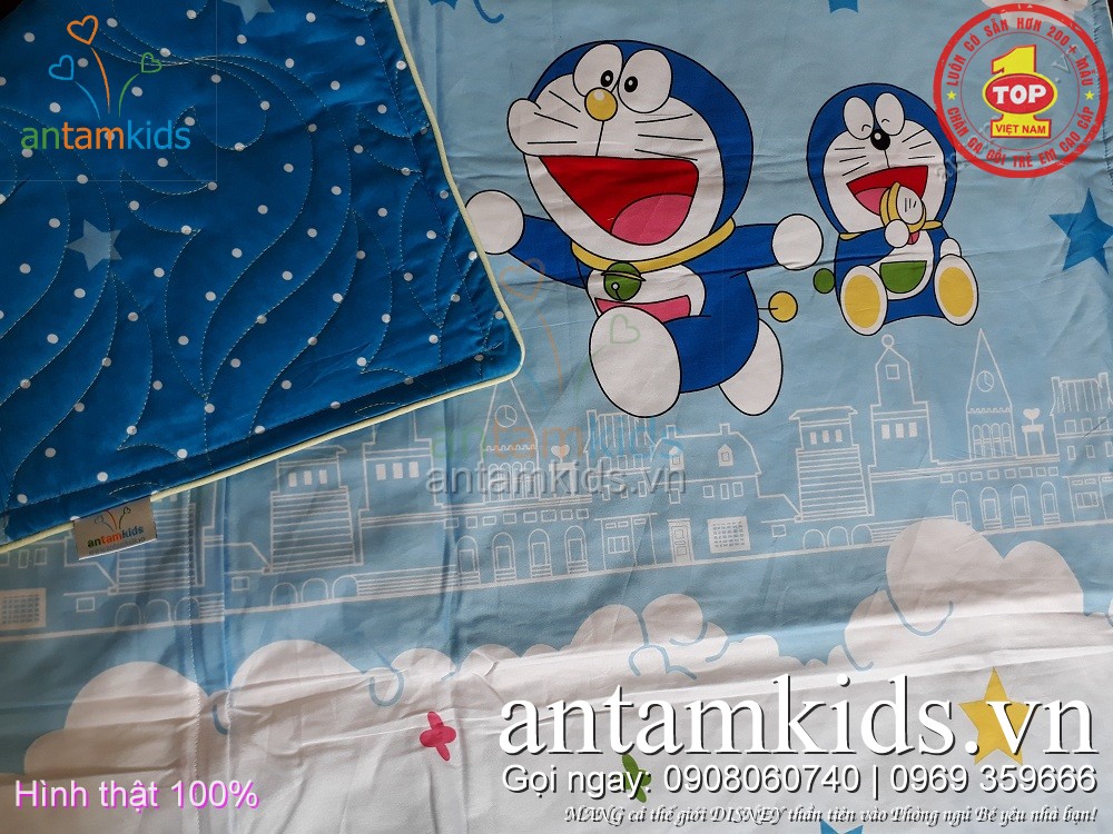 bộ chăn gối cho bé đi học - chỉn chu từng đường kim mũi chỉ
