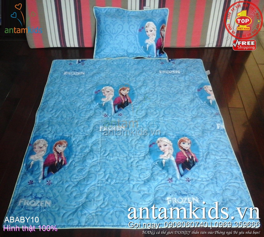Bộ chăn gối cho bé đi học hình Nữ hoàng Băng giá Elsa Anna siêu xinh - các bé gái vô cùng mê thích !