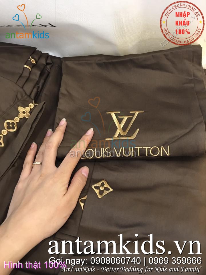 Chăn ga gối Louis Vuitton LV hàng hiệu cao cấp sang trọng nhập khẩu nổi tiếng thế giới