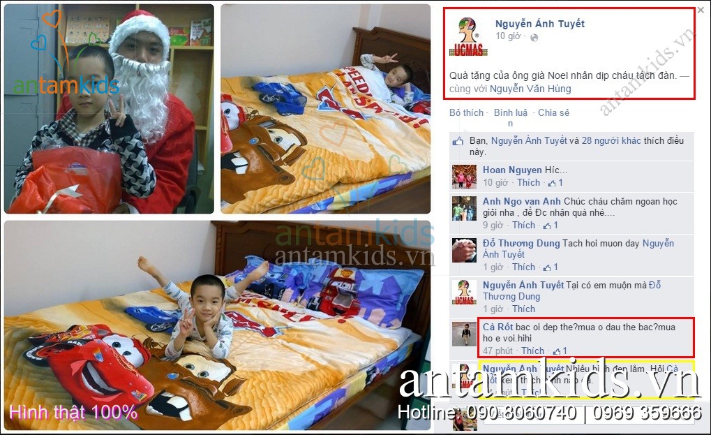 Chăn ga hỉnh ô tô, men drap hinh oto McQueen AnTamKids.vn