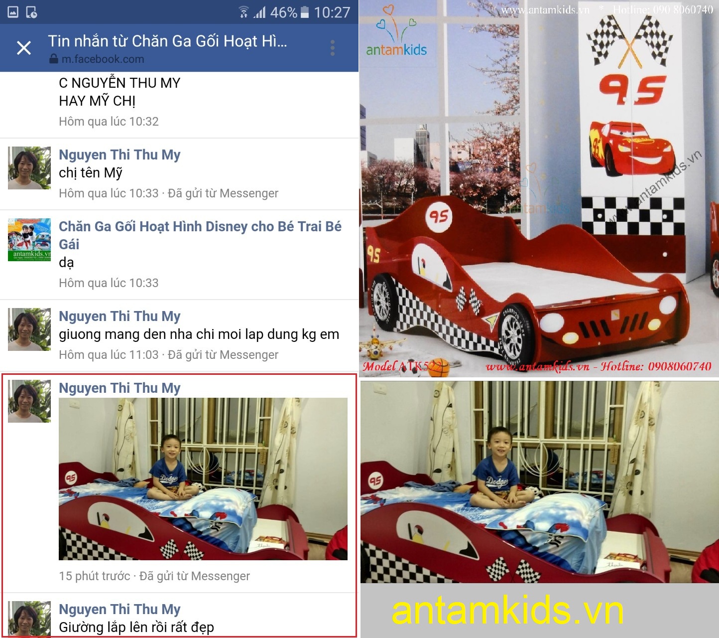 Giường ngủ hình xe ô tô McQueen cho bé trai, giuong oto màu đỏ sành điệu
