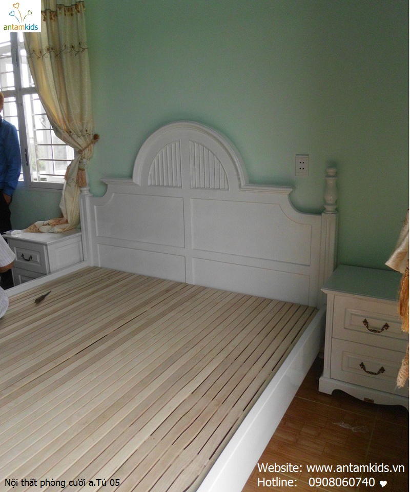 Nội thất phòng cưới a. Tú_Tuyên Quang trắng đẹp rạng ngời - Nội thất AnTamKids, giường ngủ đẹp