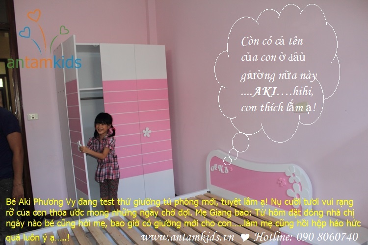 Phòng ngủ màu hồng xinh xắn cực kute của Bé Aki Phương Vy nhà mẹ Momochan81 - Lamchame, AnTamKids.vn