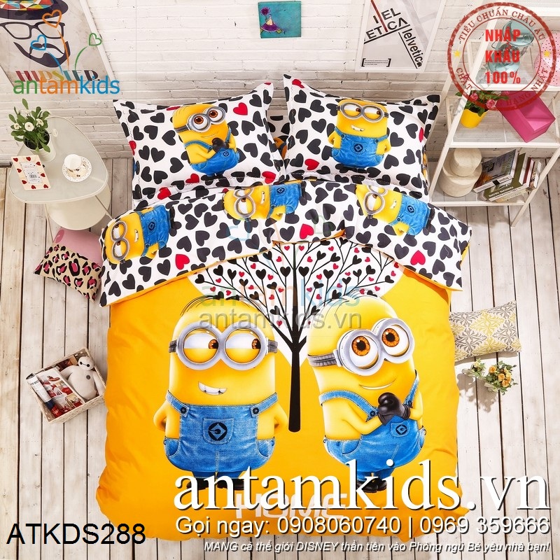 Bộ chăn ga gối hình Minion ngộ nghĩnh, cực sành điệu cho bé yêu