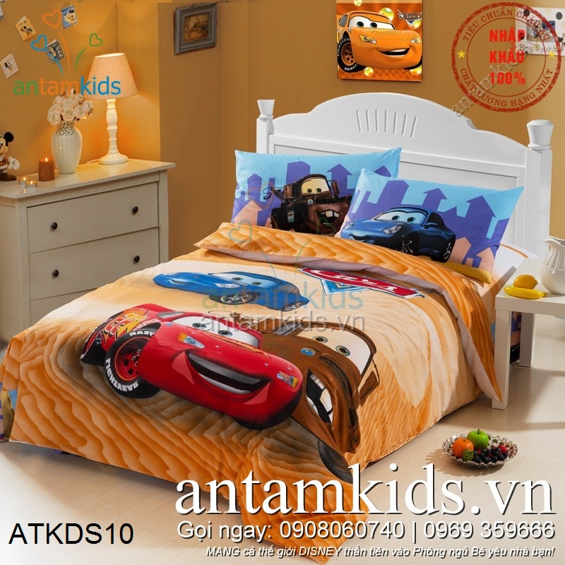 Bộ chăn ga gối oto McQueen cho bé trai đẹp nhất Hà Nội, tp HCM - antamkidsvn
