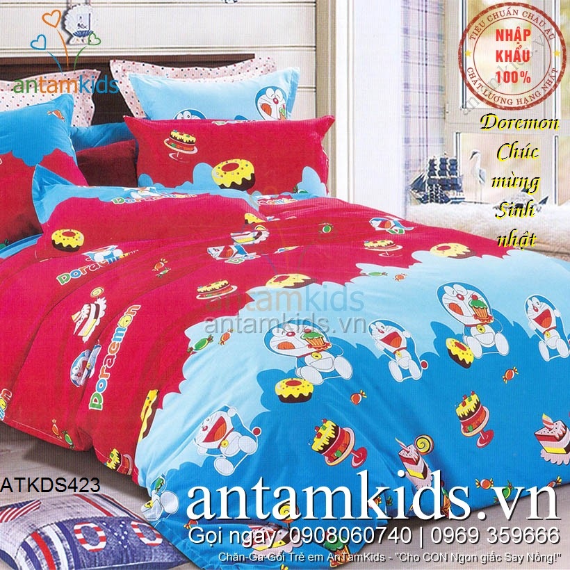Bộ chăn ga gối Doremon cho bé yêu Hà Nội, tpHCM Chúc mừng Sinh nhật