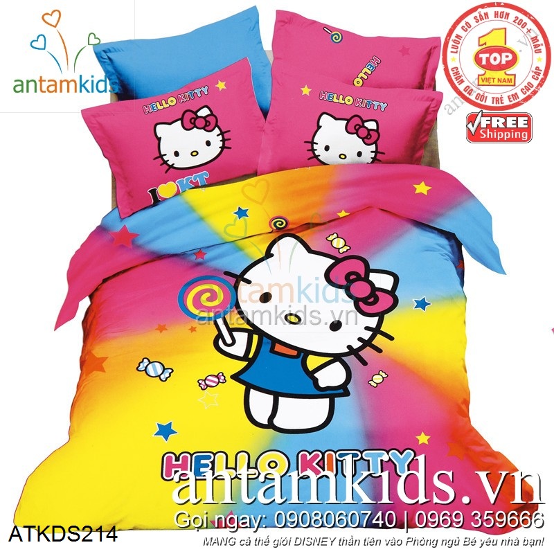 Chăn ga gối Hello Kitty dễ thương cho bé gái tại Hà Nội, tphcm