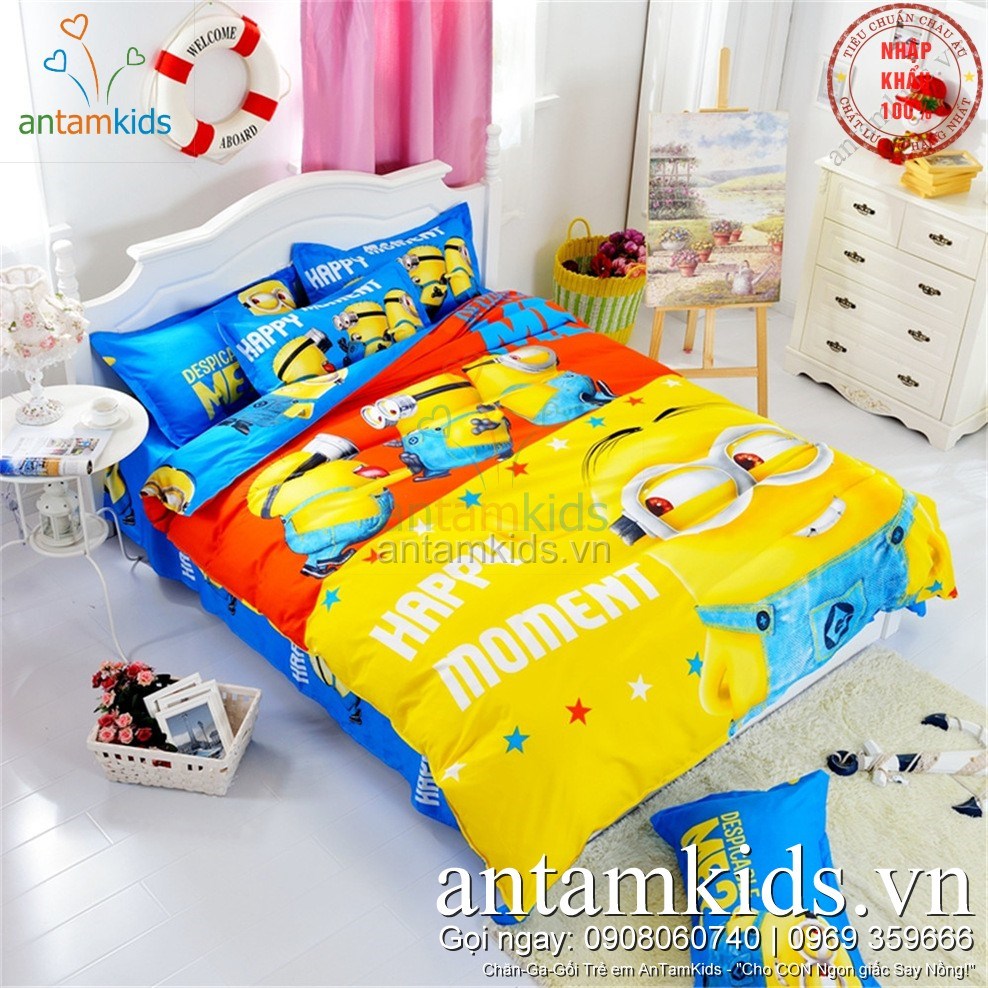 Chăn ga gối minion ngộ nghĩnh, chăn ga gối hình minion, chăn ga gối đệm minion đẹp, ga giường minion dễ thương, chăn ga gối đệm hoạt hình minion, drap trải giường minion, gối ôm minion, chăn ga minion, chăn gối drap mền minion cao cấp nhập khẩu tuyệt đẹp