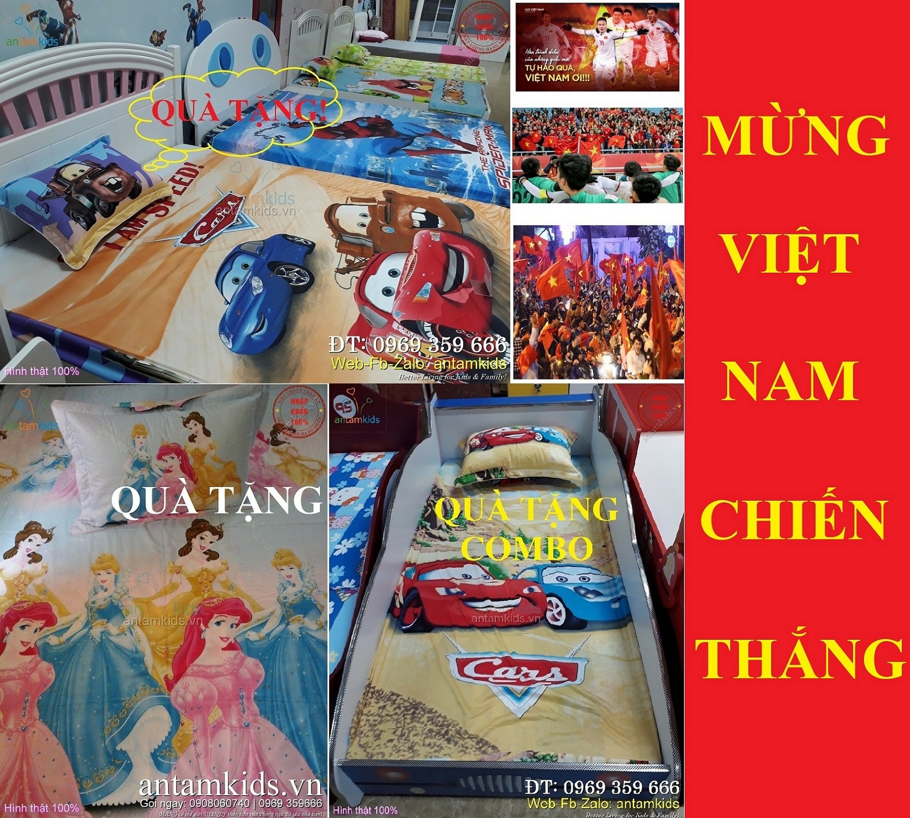 NỘI THẤT-CHĂN-GA cao cấp mừng Việt Nam Chiến Thắng-antamkidsvn