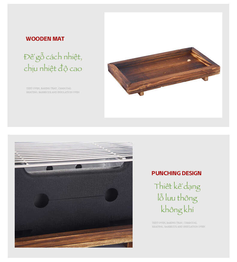 đế gỗ bếp nướng