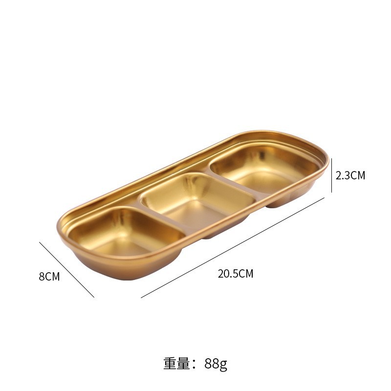 đĩa 3 ngăn inox nhà hàng hàn quốc