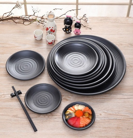 Đĩa nhựa đen cao cấp cho các quán ăn