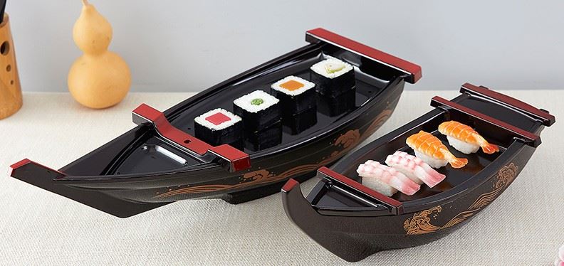 Đĩa thuyền đen sushi