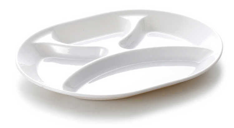 Khay đĩa nhựa 4 ngăn chia đồ ăn