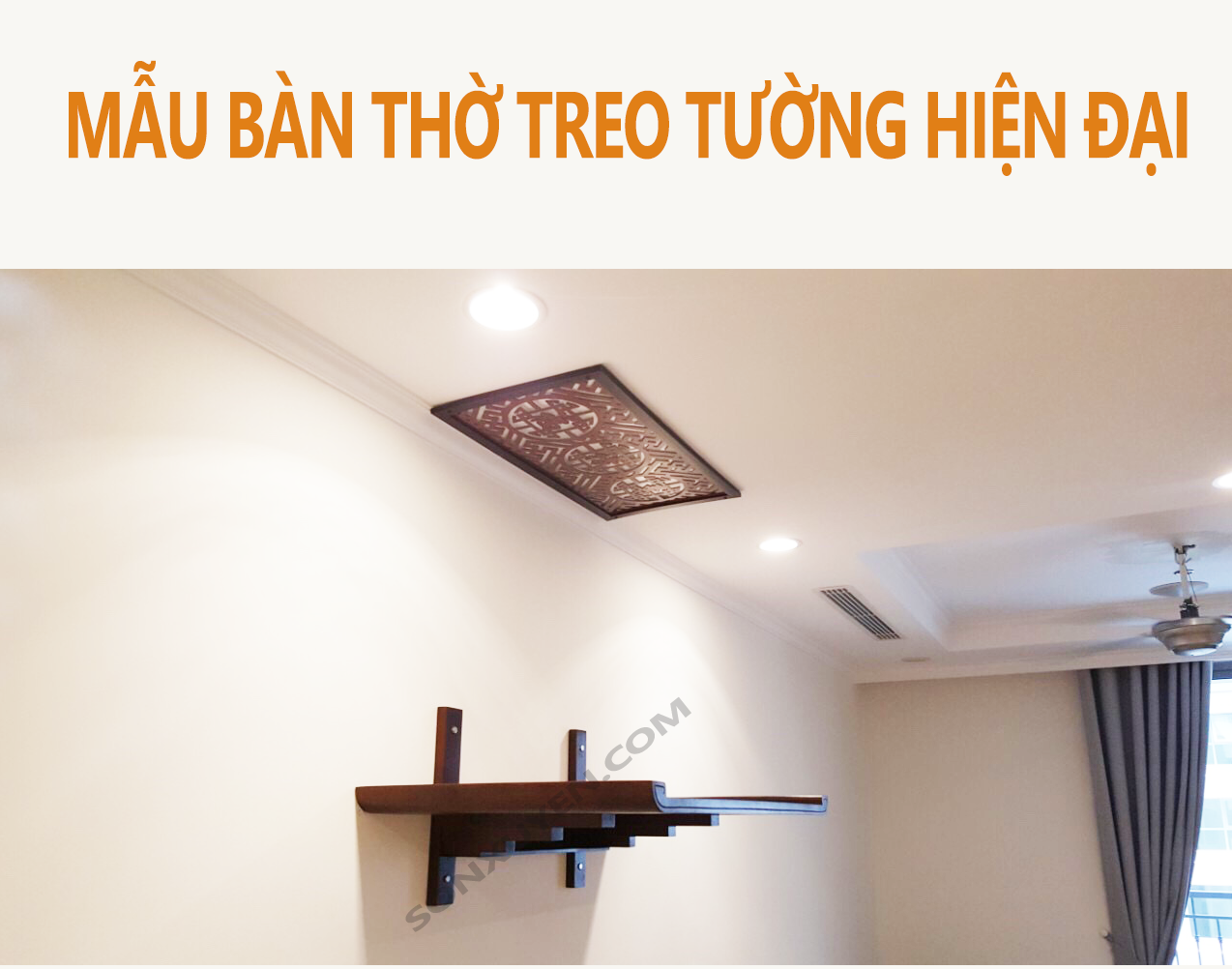 Mẫu số 2TT - Gỗ hương, có ngăn để hương riêng, dáng đơn giản hiện đại