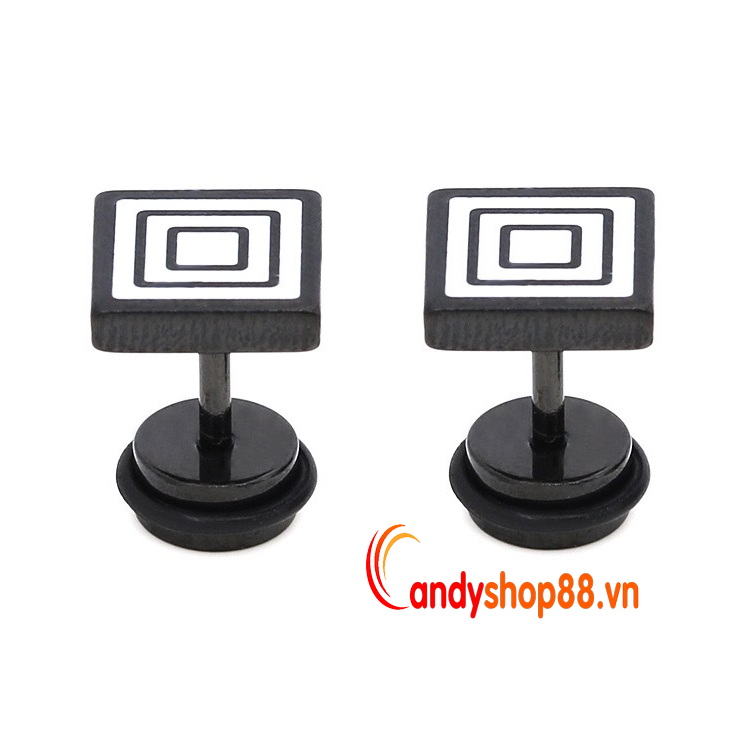 bông tai hình vuông cá tính