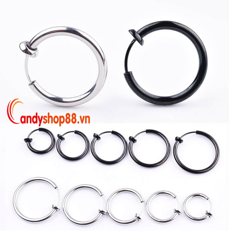 bông tai nam kẹp khoen tròn