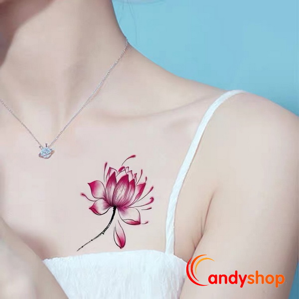 Hình xăm dán hoa sen