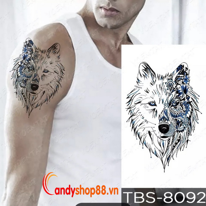 hình xăm dán sói