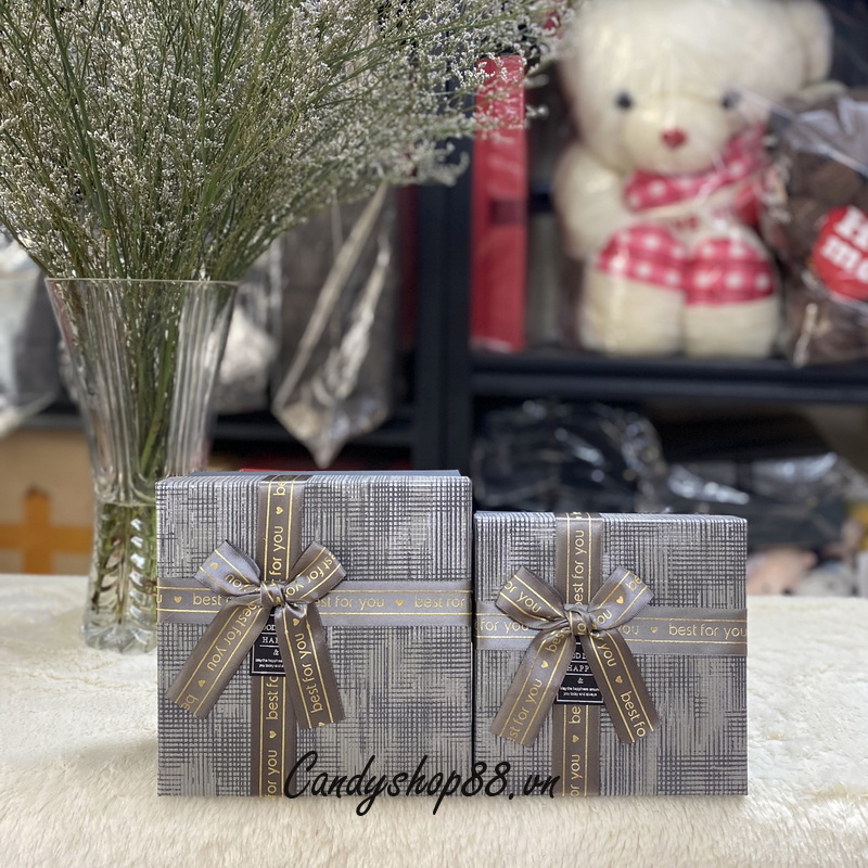 Hộp quà màu xám