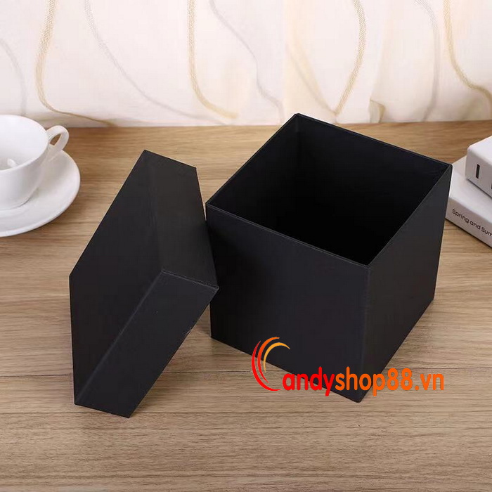 Hộp quà tặng vuông đen trơn size lớn