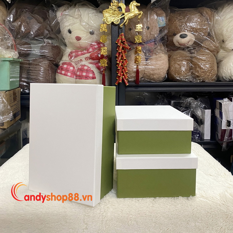 hộp quà xanh olive