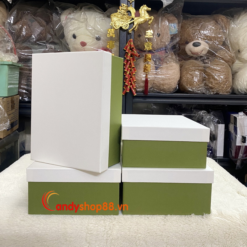 hộp quà xanh olive