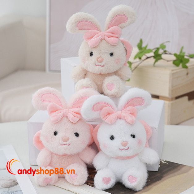 móc khóa thỏ con nơ hồng